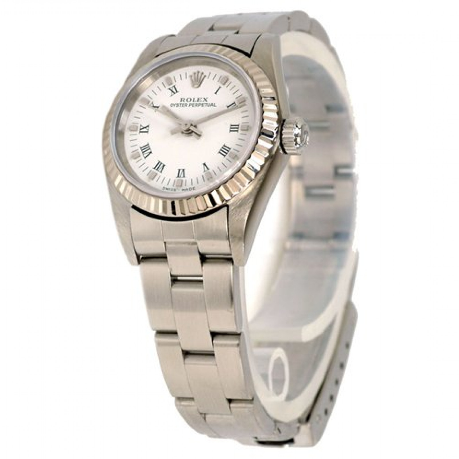 Rolex Oyster Perpetual 76094 Steel with White Dial & Roman Markers